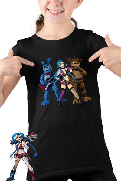 OEM Παιδικό Κοριτσίστικο Μπλουζάκι Jinx Fnaf Arcane Fredy Runeterra