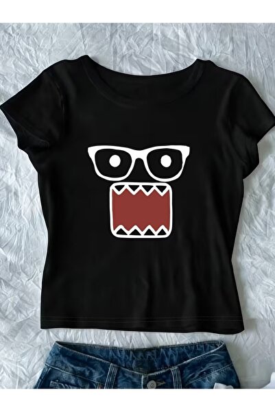 Toum Kemer Boy Domo Kun Wombat Glasses Characters Crop Blouse