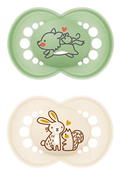 MAM Orijinal l Emzik 2'li Set I Sterilize Kutuda I 6-16 Aylık I Tilki/Tavşan