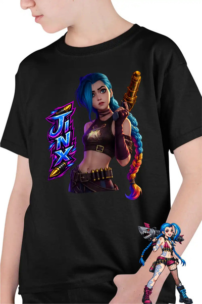 OEM Tricou Copii Baieti Arcane Runeterra Jinx