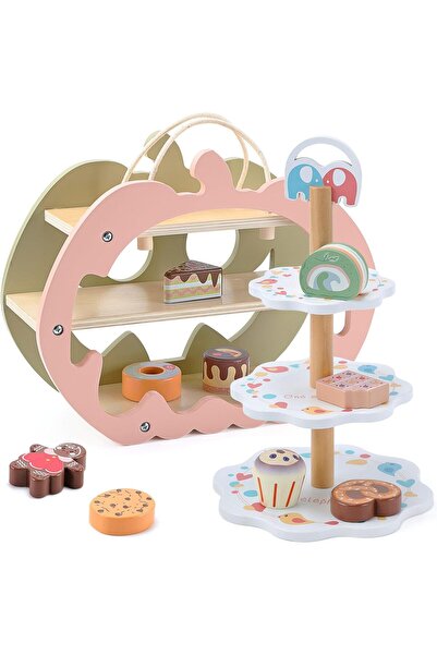 cute stone Set de joacă din lemn pentru petrecerea cu ceai