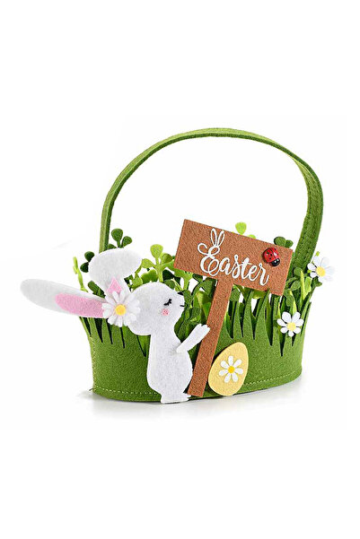 Decorer Coș textil model de Paște 16x8x26 cm