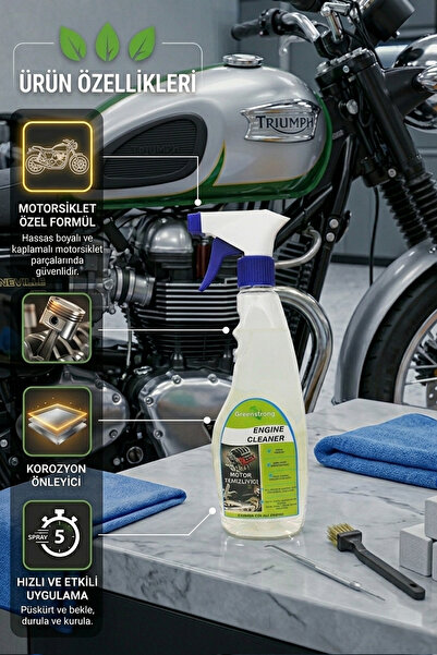 Profesyonel Motor Temizleme Spreyi - Motorsiklet Blok Temizleyici ve Koruyucu Parlatıcı Etkili Set