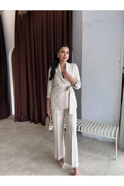 Göker Life Μοναδικό Γυναικείο Σετ Κοστουμιού Γκόκερ σε Μπεζ Χρώμα