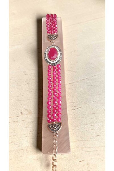 SUGÜLİNSHOP & HANDMADE JEWELRY Vintage Zümrüt Yakut Gerçek Doğal Taşlı Swaroski İşlemeli Bileklik
