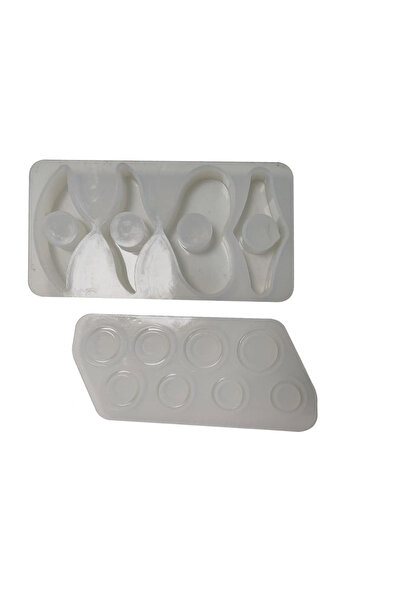 OEM Set of 2 bookend molds, silicone, white, 17.1x9cm, 15x7.4cm