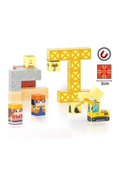 SARALMA Blocuri de construcție magnetice, 38 de piese, compatibile cu Minecra...