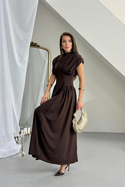 Sorridi Korse Detaylı Drapeli Zarif Uzun Elbise