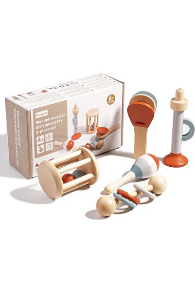 sallma Set de instrumente muzicale din lemn Kingbar, 5 piese - Pentru o dezvo...