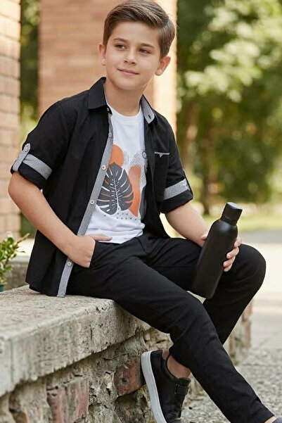 Trend Mix Kids 6-10 Boys' T-Shirt with Foldable Sleeves, Shirt Combination, S...