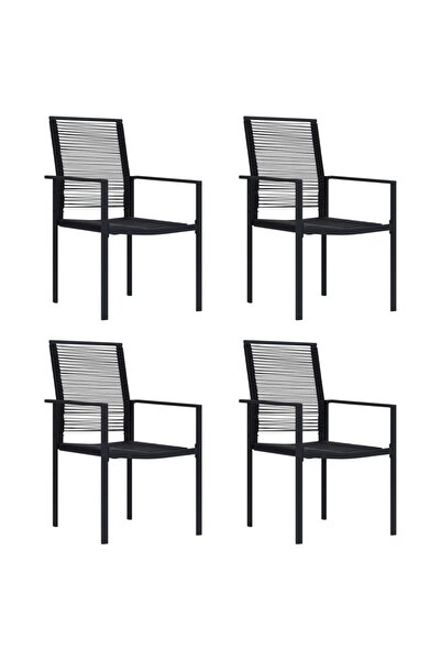 vidaxl Scaune de grădină, 4 buc., negru, ratan PVC