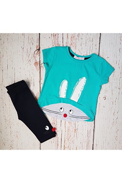 Miniworld Baby Girls' summer set, bunny pattern, 2 pieces, t-shirt and tights...