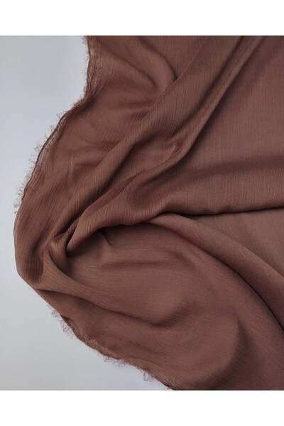 Kumaş Parça Σιφόν ύφασμα με ρυτίδες σε καφέ χρώμα, Πλάτος: 140 εκ.