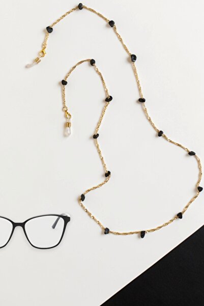 nftart.design Black Color Plated Twisted Chain - Gold Eyeglass Chain