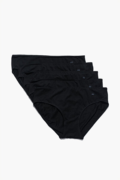 Paul Kenzie مجموعة من 5 سراويل داخلية نسائية - سوداء بالكامل