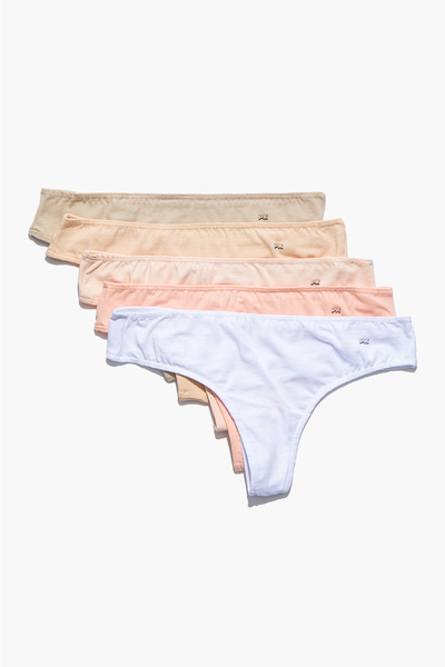 Paul Kenzie 5-Pack Women's String Panties - Nude