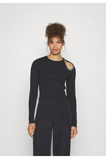 AZALEA Μπλούζα crop με κοσμήματα μαύρη