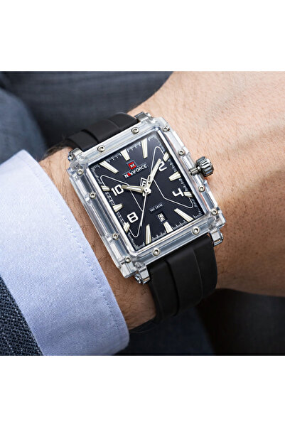 Naviforce Transparent Case Men's Watch – Modern, Stylish, and Eye-Catching De...