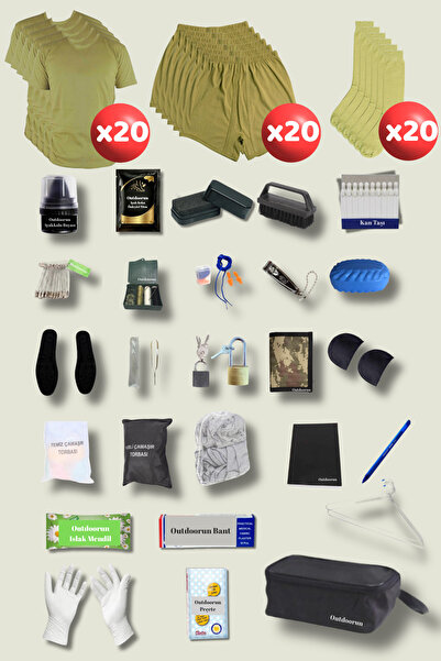 Outdoorun 20-Piece Military Set Undershirt, Socks, and 27 Accessories - Essen...