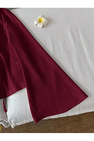 ikomteks Tie-Detail Spanish Sleeve Ruffled Blouse