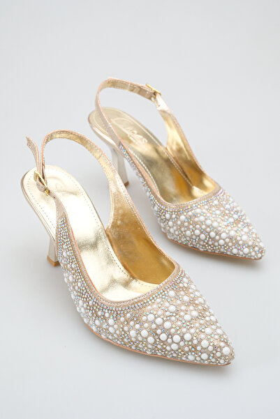 bashrol Pantofi de mireasă pentru femei, cu vârf ascuțit, cu detalii perlate,...