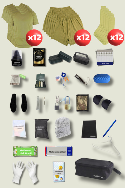 Outdoorun 12-Piece Military Set Undershirt, Socks, and 27 Accessories - Essen...