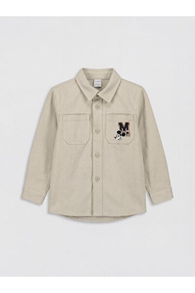 LC Waikiki Rmz Gi̇yi̇m Farkiyla Mickey Mouse Boys' Gabardine Shirt