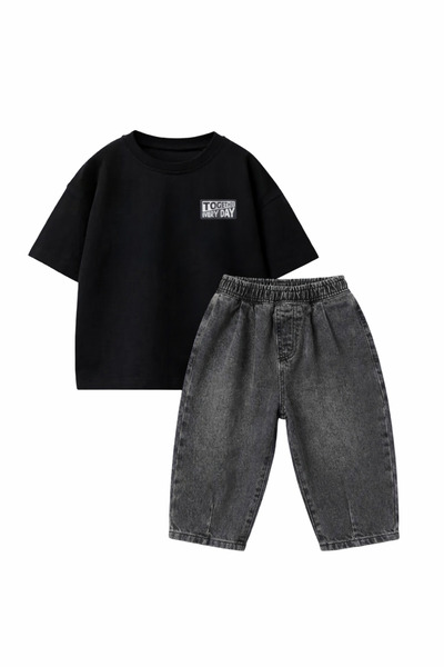 Alvadonna ΒΑΣΙΚΟ ΣΕΤ ΤΙΣΕΤΕΪΝ ΜΠΛΟΥΖΑΚΙ ΚΑΙ ΠΑΝΤΕΛΟΝΙ ΤΖΙΝ ΜΕ ΣΧΕΔΙΟ ΜΠΑΛΟΝΙ,...