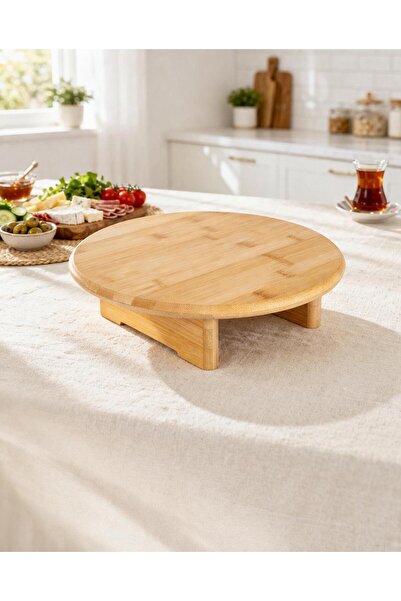 MİS KİTCHEN Bamboo Presentation Board Cutting Board Serving Plate Bamboo Brea...