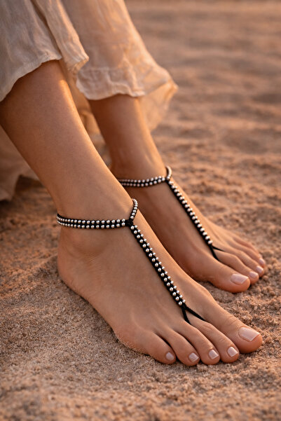 IRISIMA Beaded Detailed Anklet (Pair) – Foot Jewelry Barefoot Sandal
