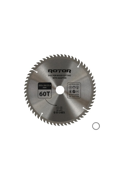 Rotor Wood Cutting Disc 255*30/25.4 with Adapter 60 T