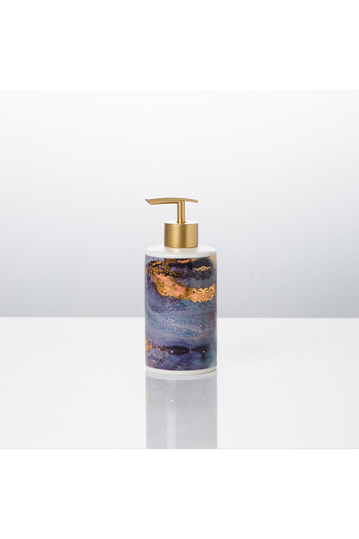 Malooki Galaxy liquid soap dispenser – multicolor porcelain with golden refle...