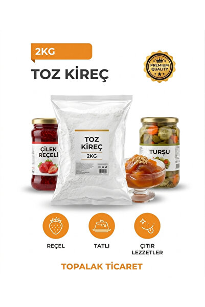 TOPALAKTİCARET Reçellik Tatlı ve Turşu için Toz Kireç 2Kg Çıtır Tatlı Ve Turş...