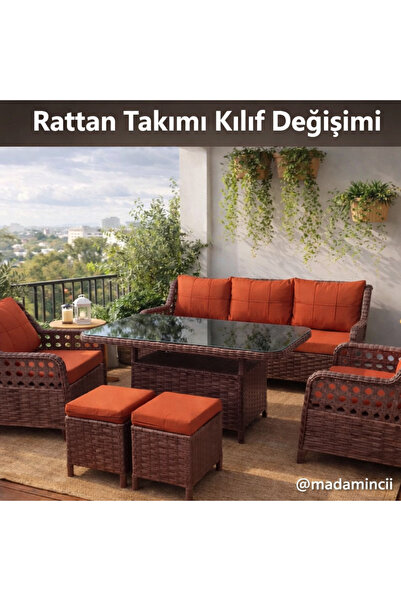 MADAMİNCİ Balkon & Bahçe Mobilyası Minder Kılıfı – Su İtici, UV Dayanımlı, Mi...