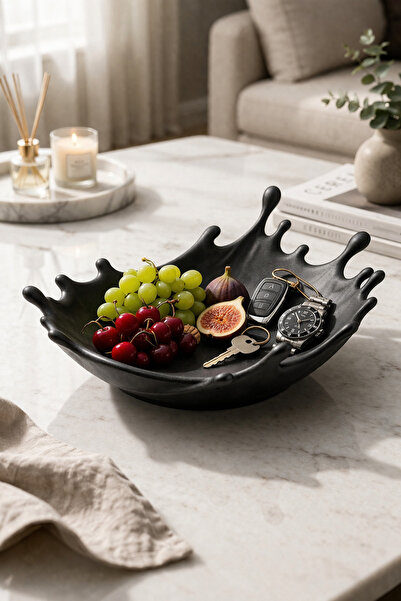 MEAS Liquid Form Dekoratif Kase | Modern Tasarım Meyvelik & Anahtarlık | Mat ...