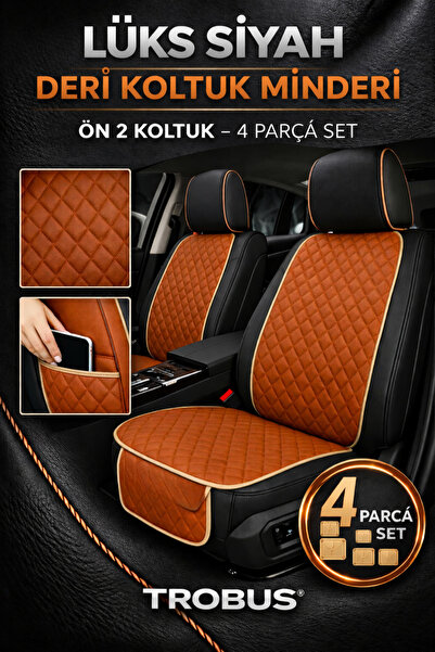 TROBUS Artificial Leather Car Seat Cushion, Wipeable, Stain-Resistant, Quilte...