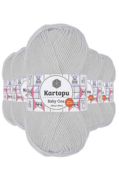 Kartopu 5 Pieces Baby One Non-Pilling Hand Knitting Yarn Wool Alaska Gray K992