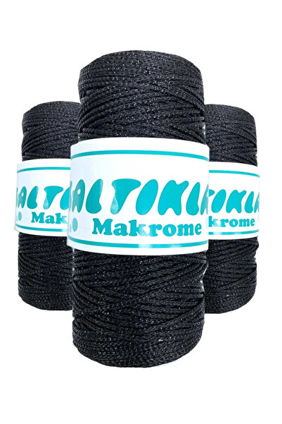 SALTIKLAR 3 bucăți de ață de macrame din poliester cu sclipici SS-60