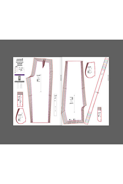 Handmade 32–54 Beden Yüksek Bel Pileli Pantolon Dikiş Kalıbı – Teknik Detayla...