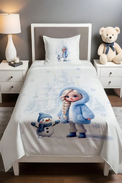 EVPANYA Magic Snow Princess Patterned Single Baby Kids Pique Set