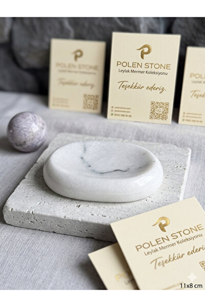 Polen Stone |   100% Natural Lilac Marble Elliptical Solid Soap Dish