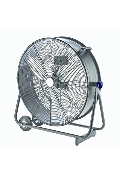 ENLIS Sanayi Tipi Siyah Yer Vantilatörü 200W 60 cm Metal Kanat 3 Hız Tekerlekli