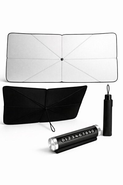 Busstier Parasolar auto, umbrelă de protecție solară pentru parbriz și set de...