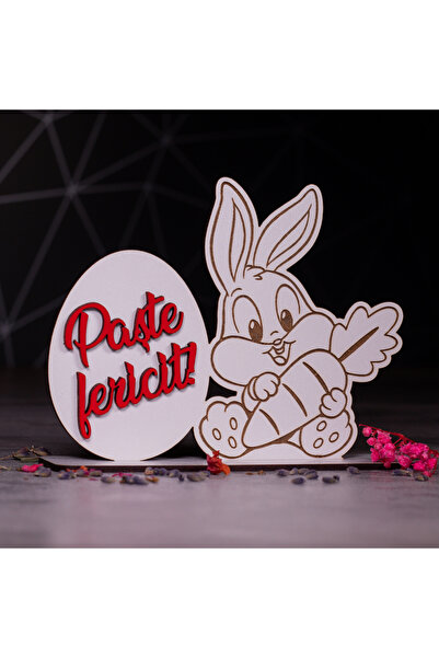 Creators of Crafts Decoratiune De Paste Cu Iepuras Si Mesaj - Paste Fericit, ...