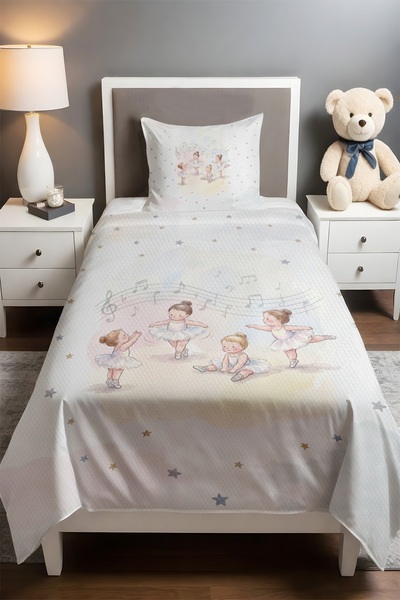 EVPANYA Little Ballerinas' Dance Patterned Single Baby Kids Pique Set