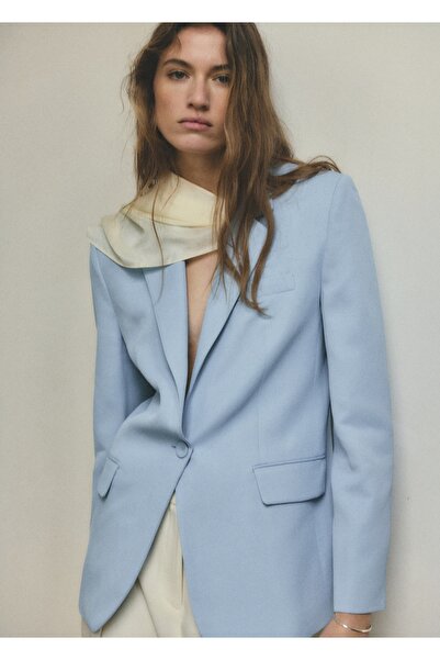 MANGO Woman Düz kesim blazer ceket