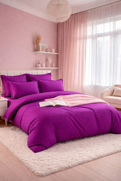 Casa Pucioasa Damask Finet Bedding Set 6 Pieces, Fitted Sheet, 230x250 elasti...