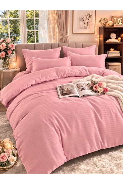 Casa Pucioasa Damask Finet Bed Linen 6 Pieces, Fitted Sheet, 230x250 elastic,...