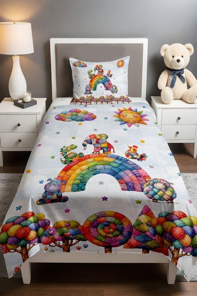 EVPANYA Colorful Dreamland Patterned Single Baby Kids Pique Set
