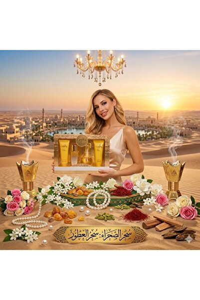 Golden Dew Women's Perfume Gift Set 4 Pieces: Perfume 100ml, Body Mist, Lotio...